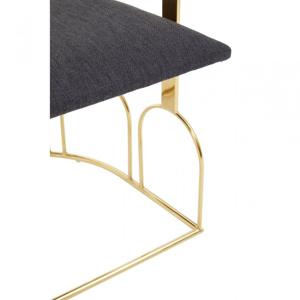 Azalea Black And Gold Finish Chair