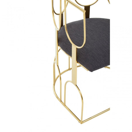 Azalea Black And Gold Finish Chair