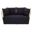 Azalea Two Seat Black Fabric Sofa