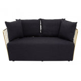 Azalea Two Seat Black Fabric Sofa