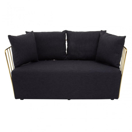 Azalea Two Seat Black Fabric Sofa