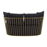 Azalea Two Seat Black Fabric Sofa