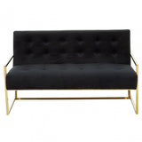 Azalea Two Seat Black Velvet Sofa