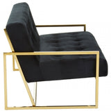 Azalea Two Seat Black Velvet Sofa