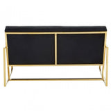 Azalea Two Seat Black Velvet Sofa