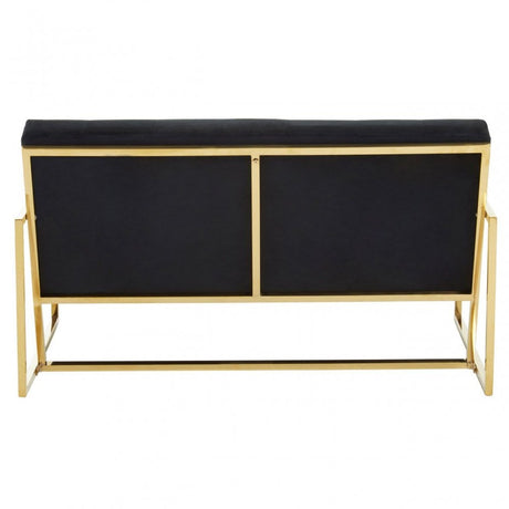 Azalea Two Seat Black Velvet Sofa