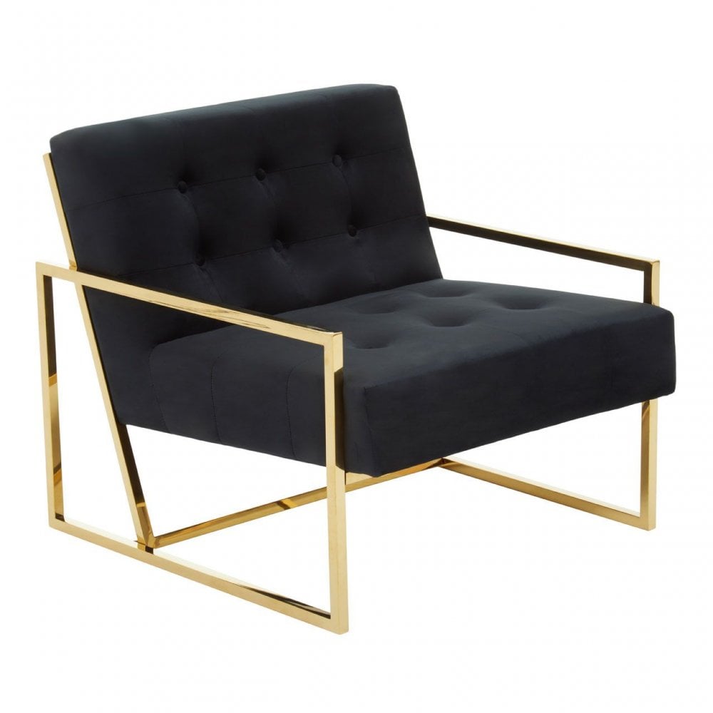 Azalea Black Velvet Chair