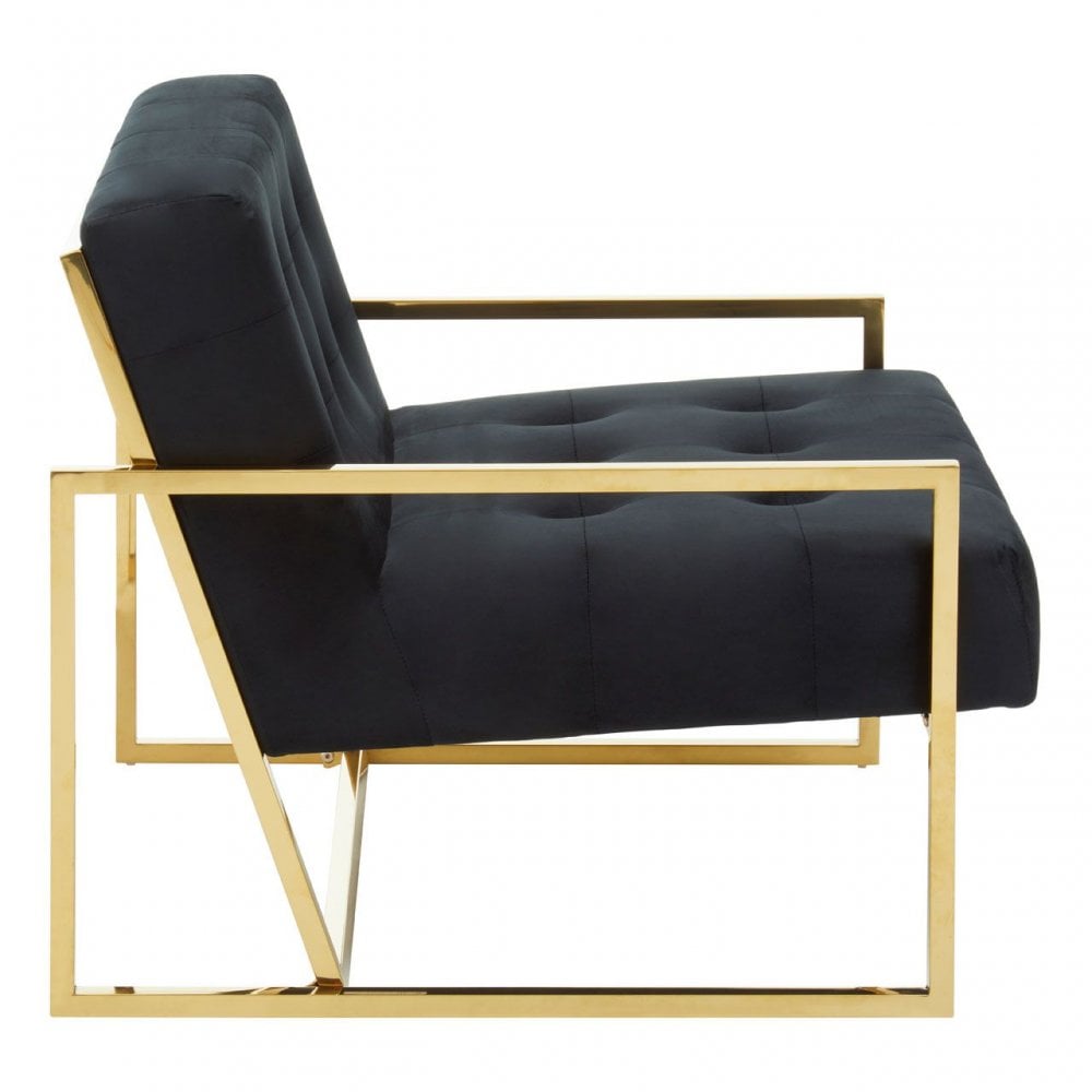 Azalea Black Velvet Chair