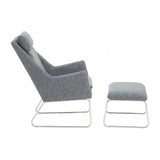 Azalea Grey Fabric Chair And Footstool