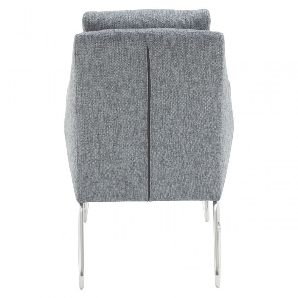 Azalea Grey Fabric Chair And Footstool