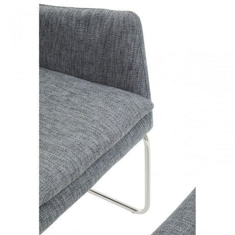Azalea Grey Fabric Chair And Footstool