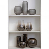 Colbie Medium Embossed Grey Glass Vase