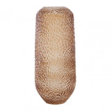 Colbie Large Embossed Amber Glass Vase