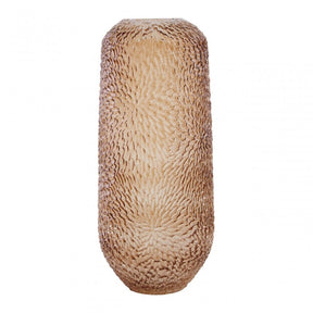 Colbie Large Embossed Amber Glass Vase