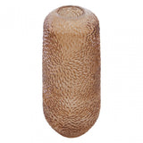 Colbie Large Embossed Amber Glass Vase