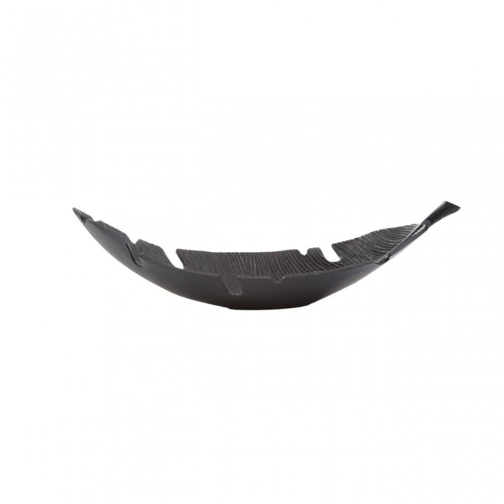 Prato Black Finish Curved Leaf Dish
