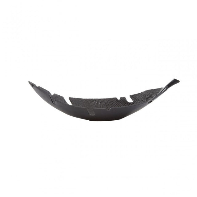 Prato Black Finish Curved Leaf Dish