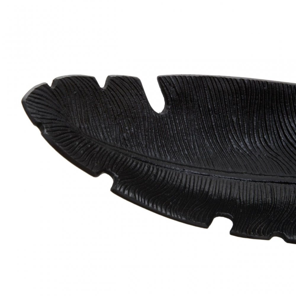 Prato Black Finish Curved Leaf Dish
