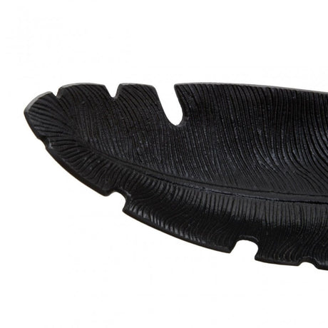 Prato Black Finish Curved Leaf Dish