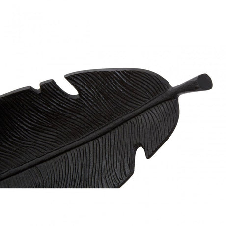 Prato Black Finish Curved Leaf Dish