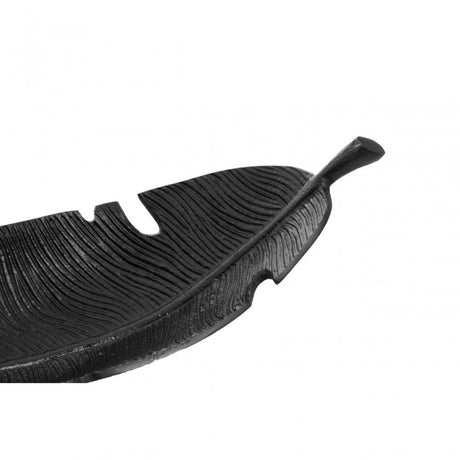 Prato Black Finish Curved Leaf Dish