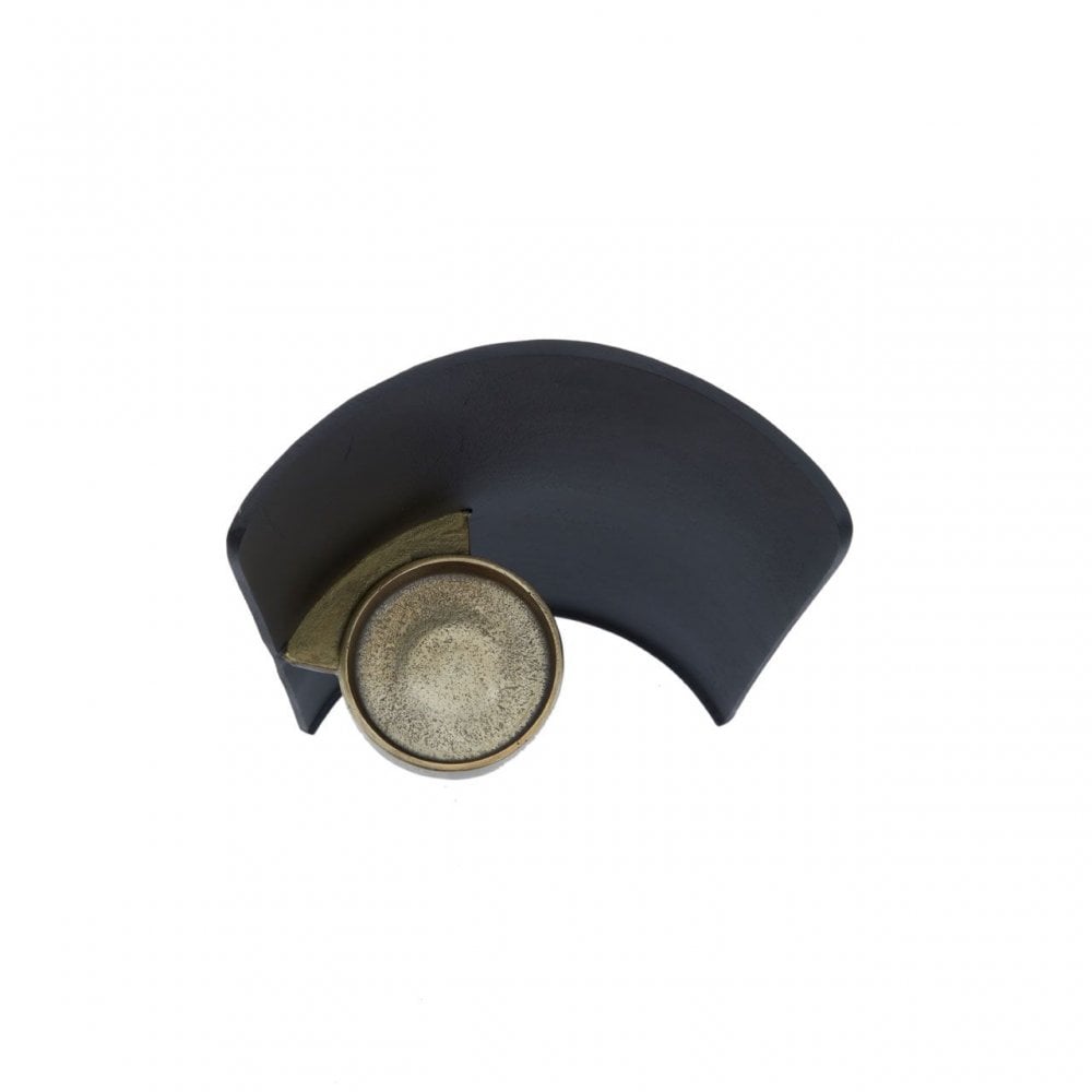 Daito Black Gold Finish Candle Holder