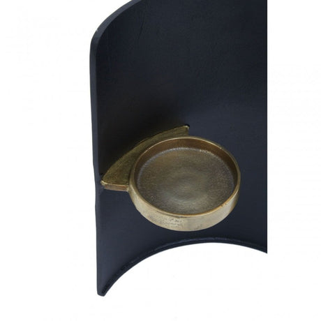 Daito Black Gold Finish Candle Holder