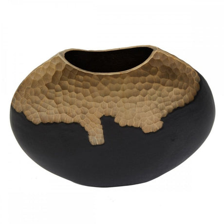 Daito Large Black Gold Round Vase