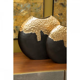 Daito Large Black Gold Round Vase