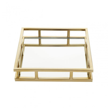 Cruzar Square Gold Finish Tray