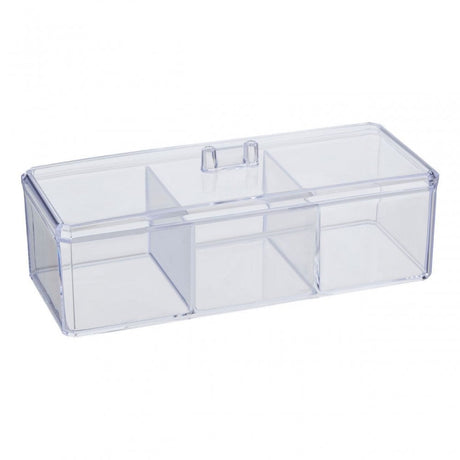3 Compartment Cosmetics Organiser With Lid