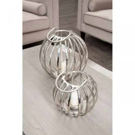 Aura Large Silver Lantern