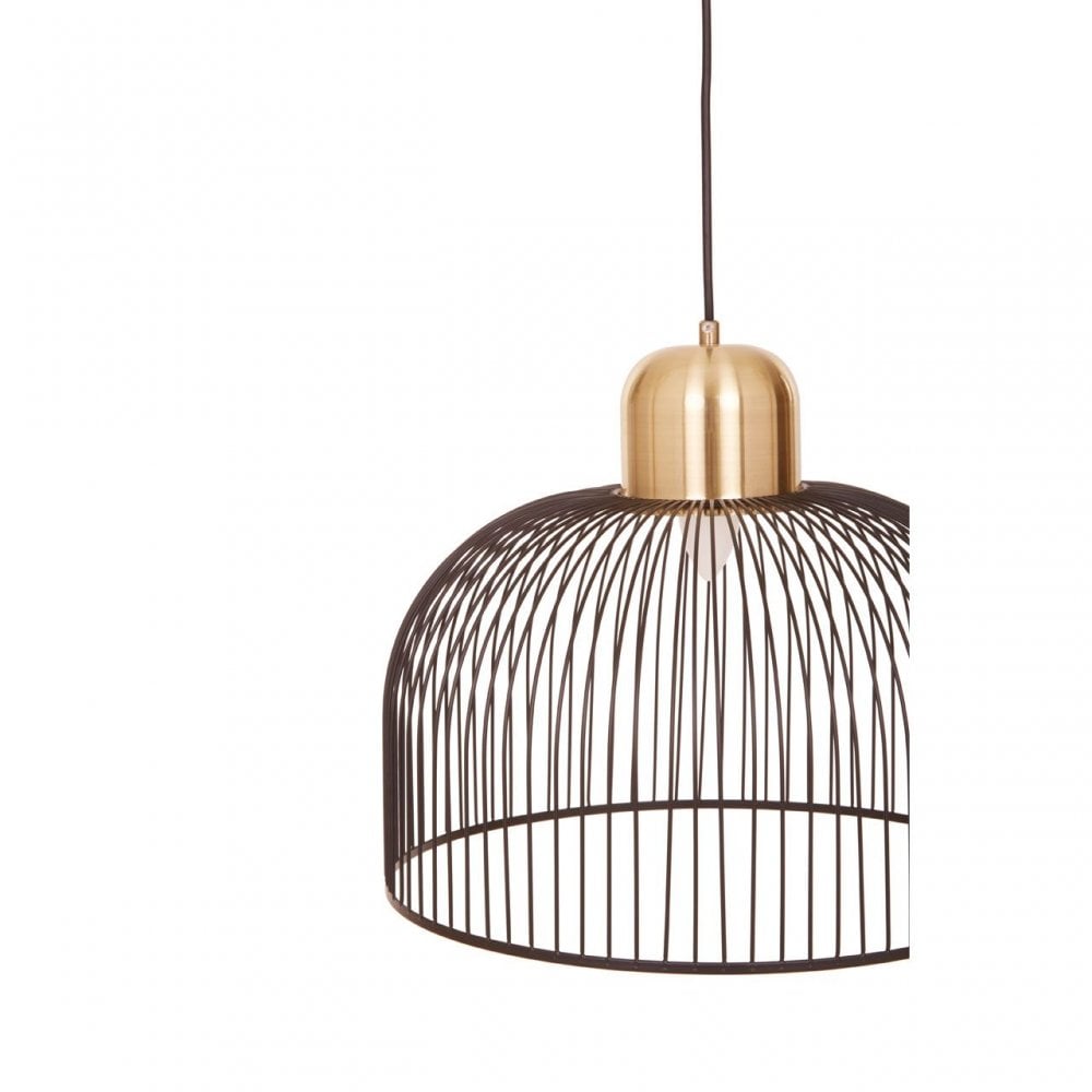 Lenno Black And Antique Brass Pendant Light