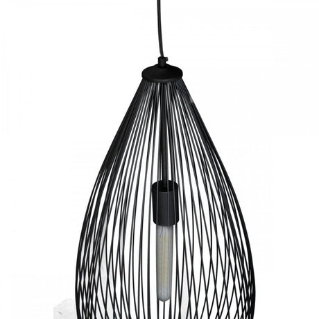 Lavis Teardrop Black Finish Pendant Light