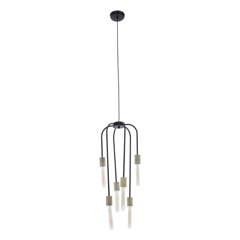 Lagona 6 Bulb Black Pendant Light