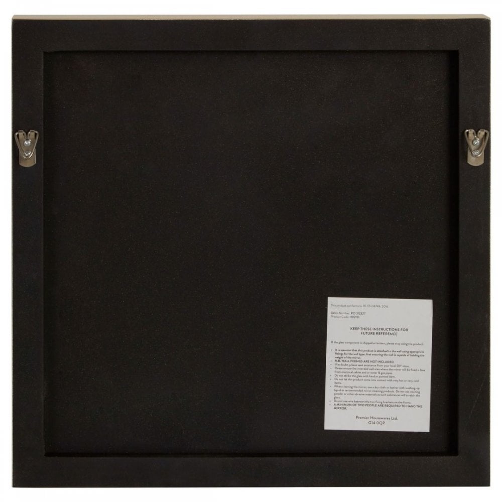 Ando Small Square Gold Finish Wall Mirror