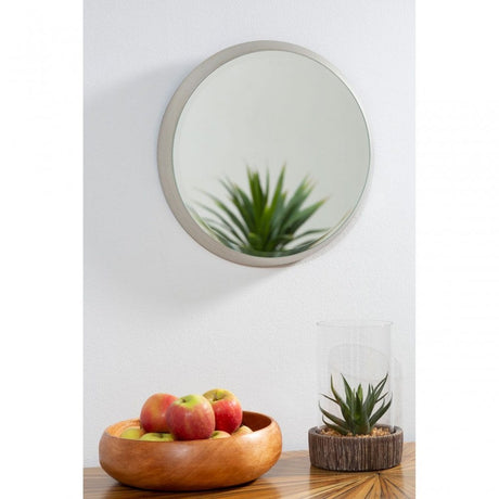 Small Round Wall Mirror With Silver Frame