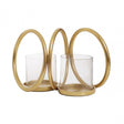 Aura Small Gold Double Candle Holder