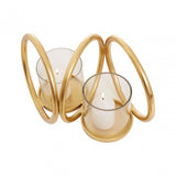Aura Small Gold Double Candle Holder