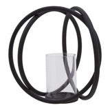 Aura Matte Black Medium Candle Holder