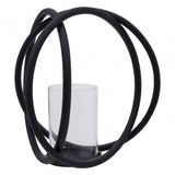 Aura Matte Black Medium Candle Holder