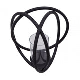 Aura Matte Black Medium Candle Holder