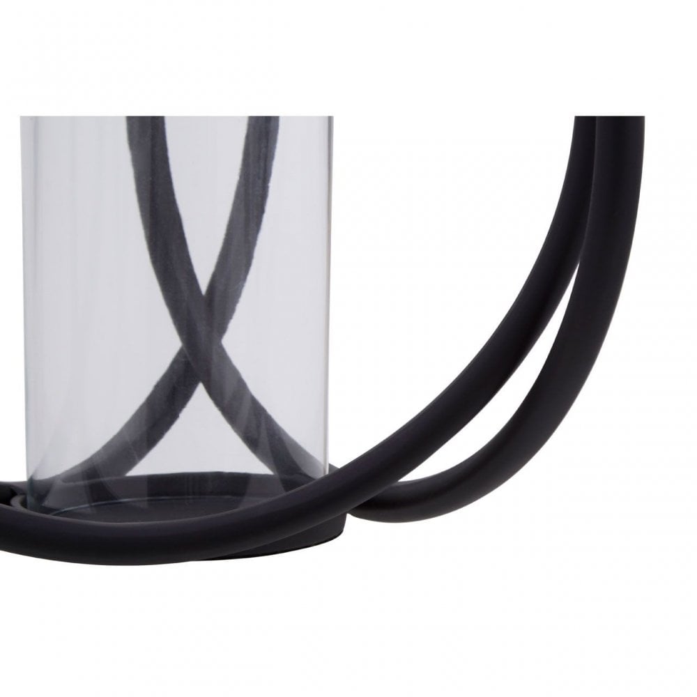 Aura Matte Black Medium Candle Holder