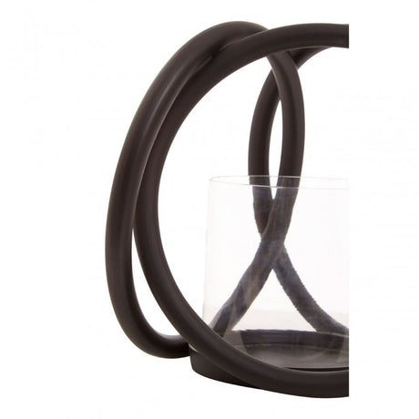 Aura Matte Black Small Candle Holder