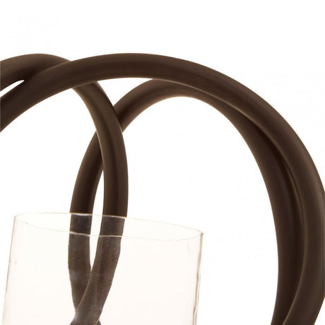 Aura Matte Black Small Candle Holder