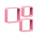 Pink Mdf Wall Cubes - Set Of 3