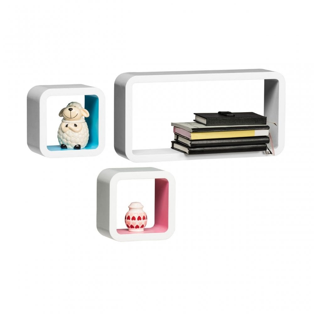 White Wall Cubes - Set Of 3