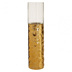 Martele Large Pillar Gold Candle Holder