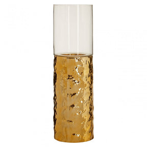Martele Medium Pillar Gold Candle Holder