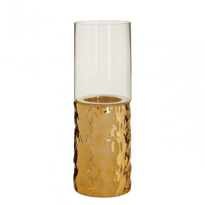 Martele Small Pillar Gold Candle Holder